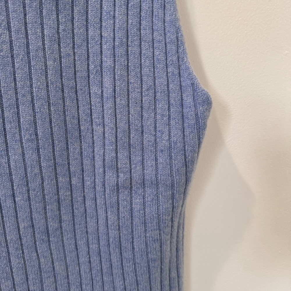 KHAITE Jolene Blueberry Blue Sleeveless Cashmere Turtleneck Sweater Size XL - Picture 9 of 16